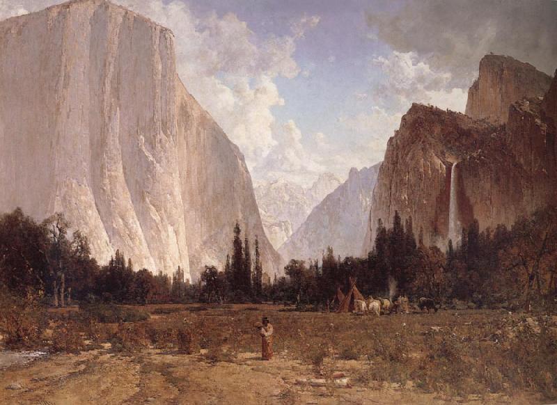 Thomas Hill Bridal Vell Falls,Yosemite oil painting picture